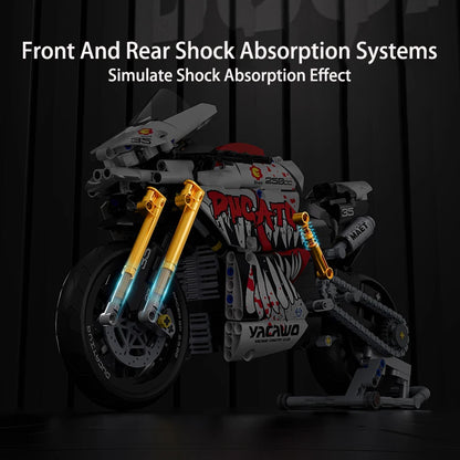 Set Blocchi Moto V4s Racing Con Supporto Esposizione Gioco STEM Per Adulti E Bambini Regalo Unisex