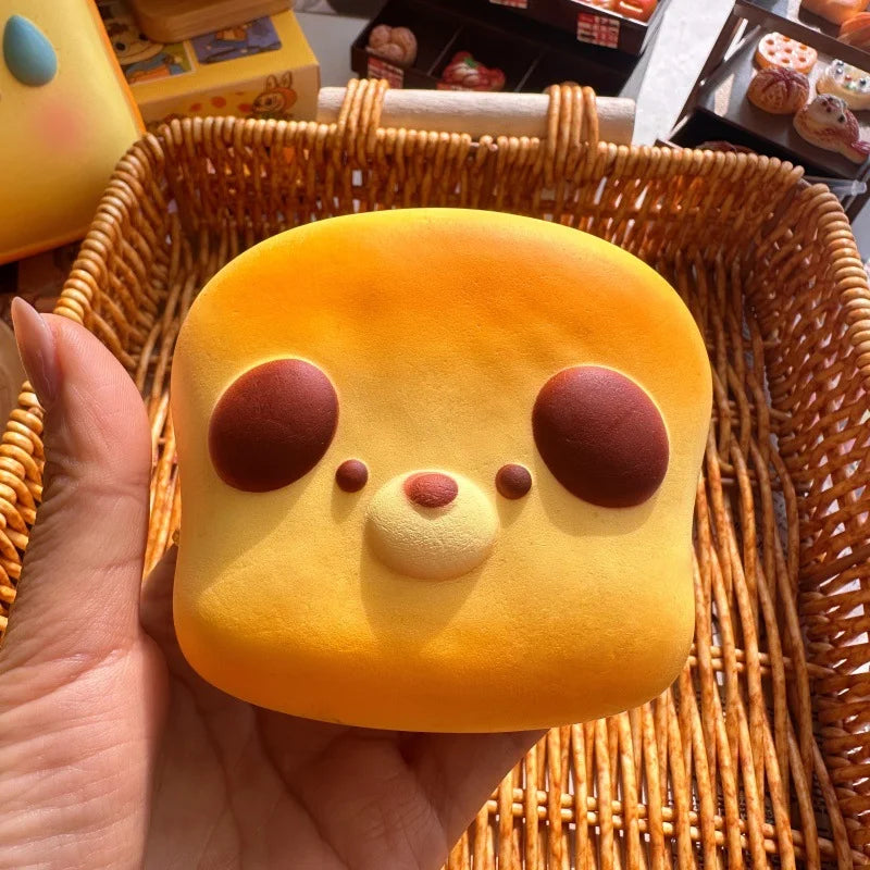 Squishy simpatico cartone animato simulato pane spremere giocattolo morbido antistress lento aumento sensoriale agitarsi per regali di ansia per bambini adulti