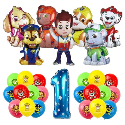 NUOVO Paw Patrol Compleanno Forniture Bomboniere Buon Compleanno Paw Patrol Kit di decorazioni per feste Piatto a palloncino Tazza Borsa regalo Adesivo per bambini
