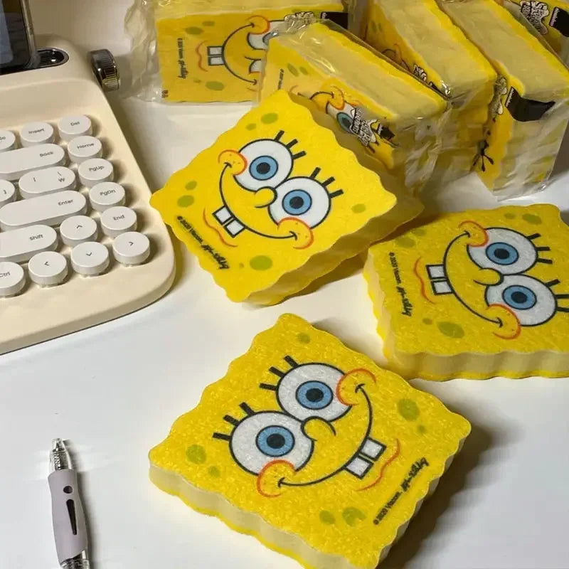 Spugna Per Piatti Con Spazzola Integrata SpongeBob Panno Cucina Abrasiva Per Pulizia Efficace