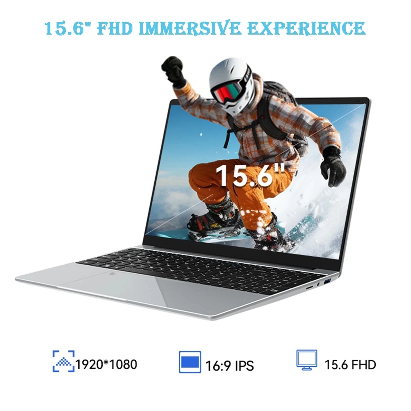 Laptop 15,6 Pollici Con 32 Gb Ram E 2 Tb SSD Windows 11 Impronta Digitale Tastiera Retroilluminata