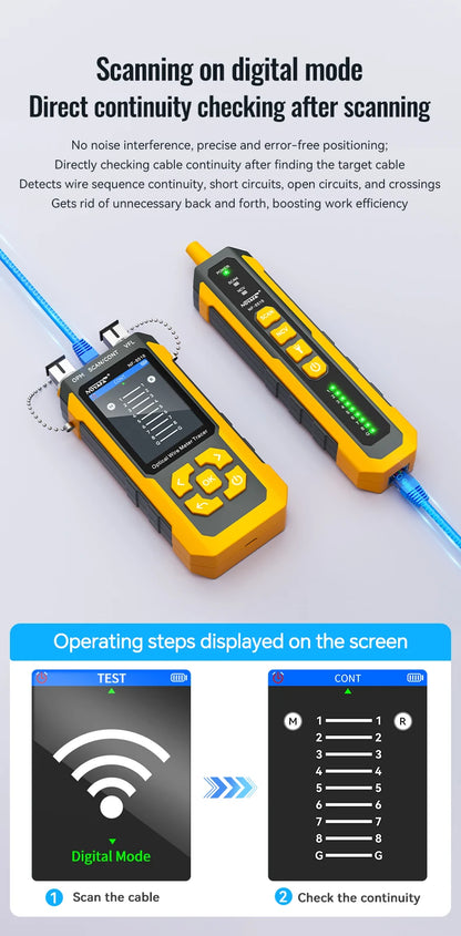 Noyafa NF 8518 Tester di Rete e Localizzatore Cavi Misuratore POE NCV QC e Guasti