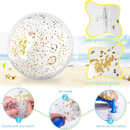 Pallone Da Spiaggia Gonfiabile 40 Cm Colorato Per Giochi In Piscina E Feste Estive