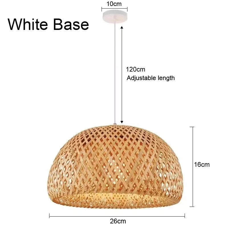 Lampada A Sospensione In Bambù E Rattan Intrecciato Lavorata A Mano Arredo Interni Caldo Per Sala Da Pranzo
