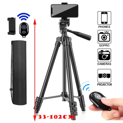 Treppiede Per Smartphone In Alluminio 102 Cm Con Registrazione Video E Supporto Fotografico Universale Bluetooth