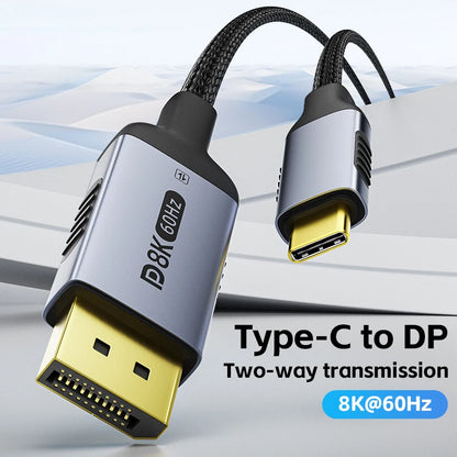 Cavo USB C a DisplayPort 2.1 8K60Hz 4K144Hz Thunderbolt 4 e 3 Tipo C a DP per MacBook Proiettore