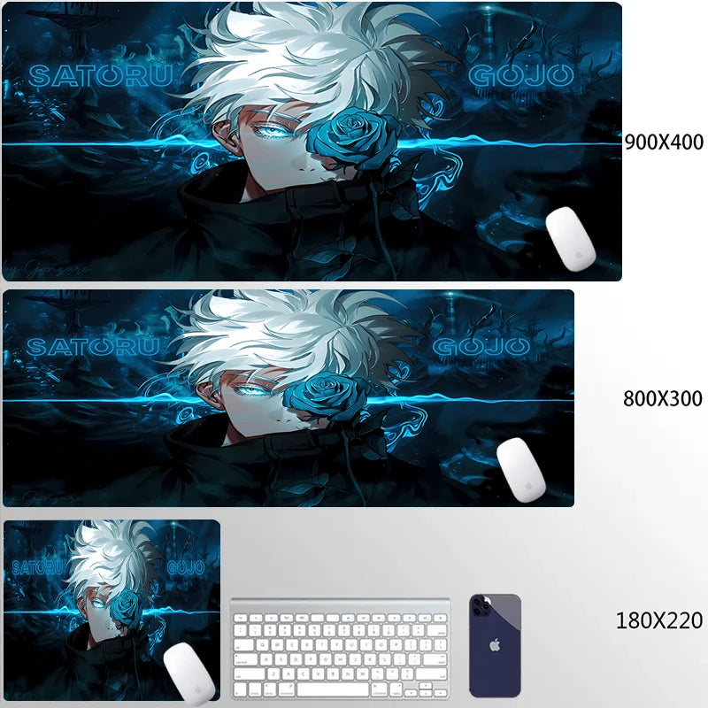 Jujutsu Kaisen Gojo Mousepad Giappone Hot Anime Mouse Pad PC Cool Gaming Tastiera Tappeto XXL Laptop Tappetino da scrivania esteso Nuovo Gamer Tappeto