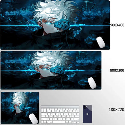 Jujutsu Kaisen Gojo Mousepad Giappone Hot Anime Mouse Pad PC Cool Gaming Tastiera Tappeto XXL Laptop Tappetino da scrivania esteso Nuovo Gamer Tappeto
