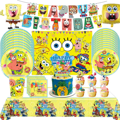 Tema Spongebob Decorazioni Festa Di Compleanno Set Usa E Getta Con Tovaglia Piatti Bicchieri Banner Bomboniere