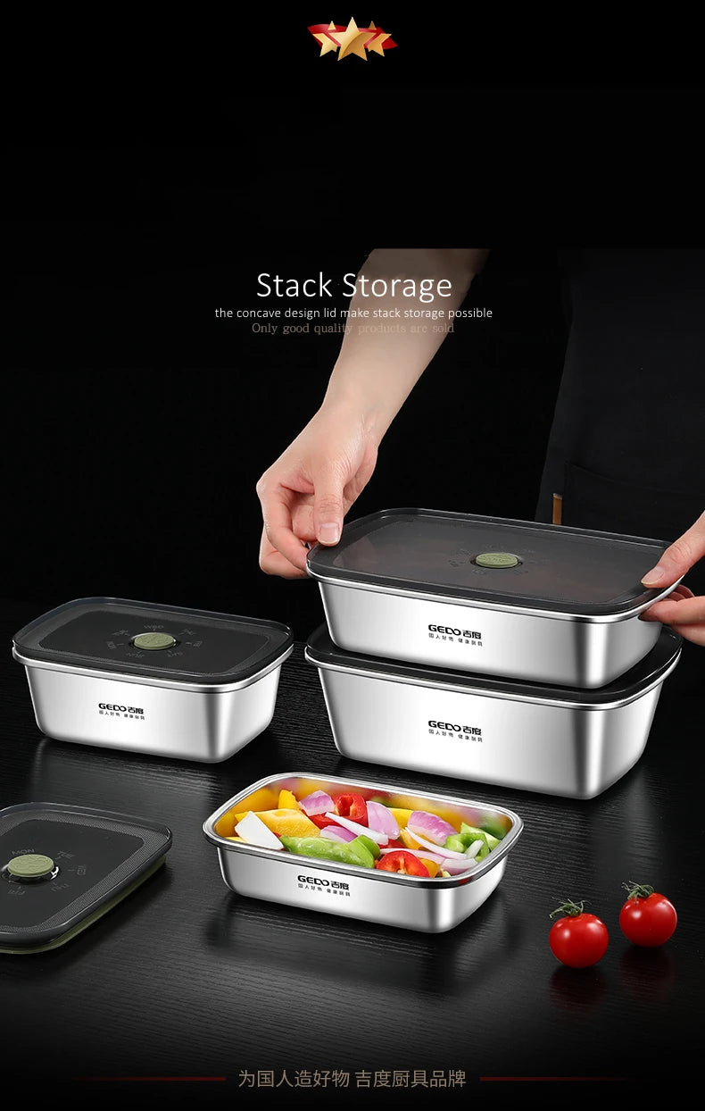 Contenitore Per Alimenti In Acciaio Inox 304 Lfgb Sottovuoto Leggero Capacità da 500ml a 1600ml