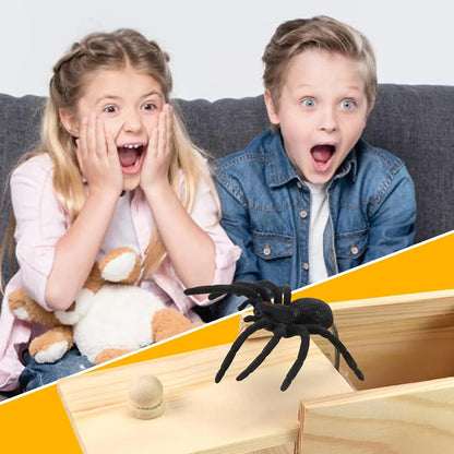 Scatola Sorpresa In Legno Con Ragno Scherzo Divertente Per Adulti E Bambini Giocattolo