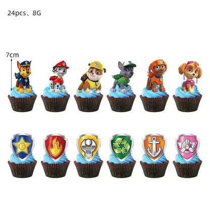 NUOVO Paw Patrol Compleanno Forniture Bomboniere Buon Compleanno Paw Patrol Kit di decorazioni per feste Piatto a palloncino Tazza Borsa regalo Adesivo per bambini