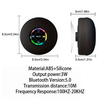 Famiglia portatile senza fili Bluetooth ventosa impermeabile LED piccolo altoparlante per auto bagno telefono cellulare ascolto musica stereo