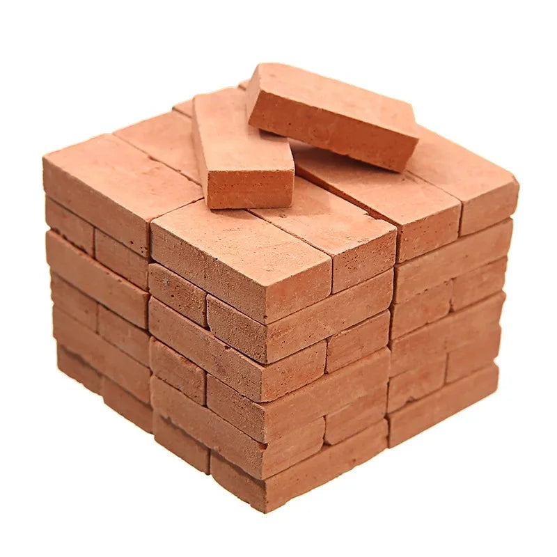 50-150 pezzi 1:16 modello di mini mattoni reali, accessori paesaggistici per figurine in miniatura, giocattolo di mattoni finti fai da te per la costruzione di giardini fatati