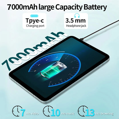 Tablet 10.1 Pollici 12GB Ram 128GB Octa Core 7000mAh Android 14 Google Play Chiamate 4G LTE Versione Globale
