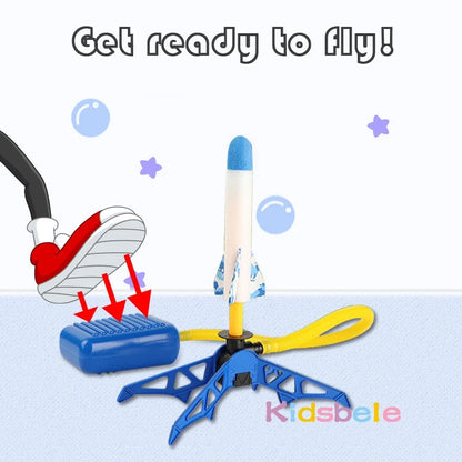 Giocattolo Lanciarazzi ad Aria Compressa con Pompa a Pedale, Set per Giochi all'Aperto per Bambini, Divertimento Sicuro a Propulsione d'Aria, Facile Utilizzo, Regalo Educativo STEM, Gioco a Pedale