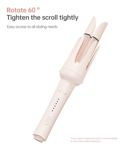 Ferro arricciacapelli automatico professionale Bigodino per capelli rotante a 3 velocità Bacchetta per styling riscaldata in ceramica con strumenti per lo styling per la cura dei capelli agli ioni negativi