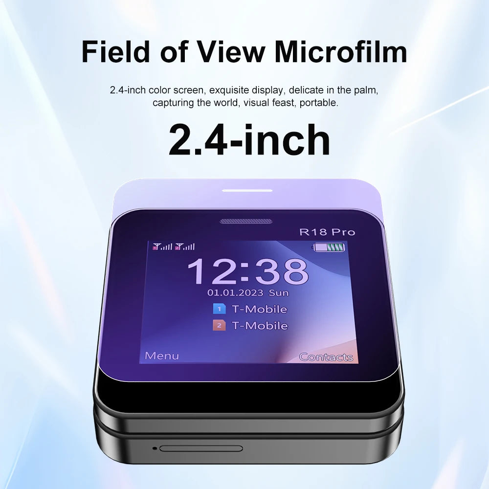 Telefono Mini Dual Sim Con Schermo Rotante Da 2,4 Pollici Slider Torcia E Funzione Blocco Contatti