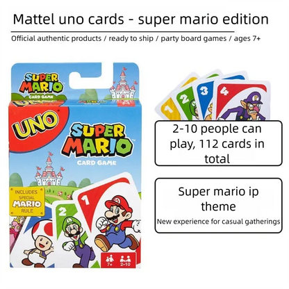 Giochi di carte da gioco UNO Filp, Super Mario, Minecraft, Lord of The Ring, Hot Wheels, No Mercy, giochi da tavolo sociali, giochi per bambini