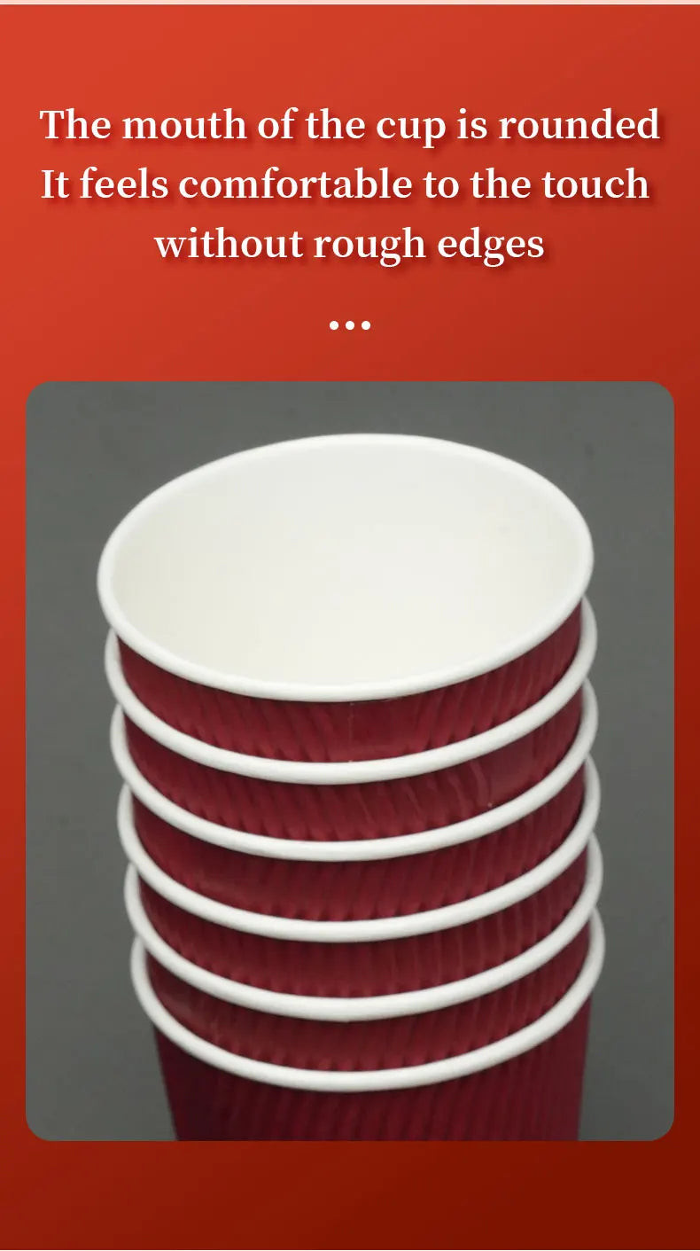 30 Tazze Da Caffè Monouso Da 8 Oz A Doppia Parete In Cartone Ondulato Con Coperchio