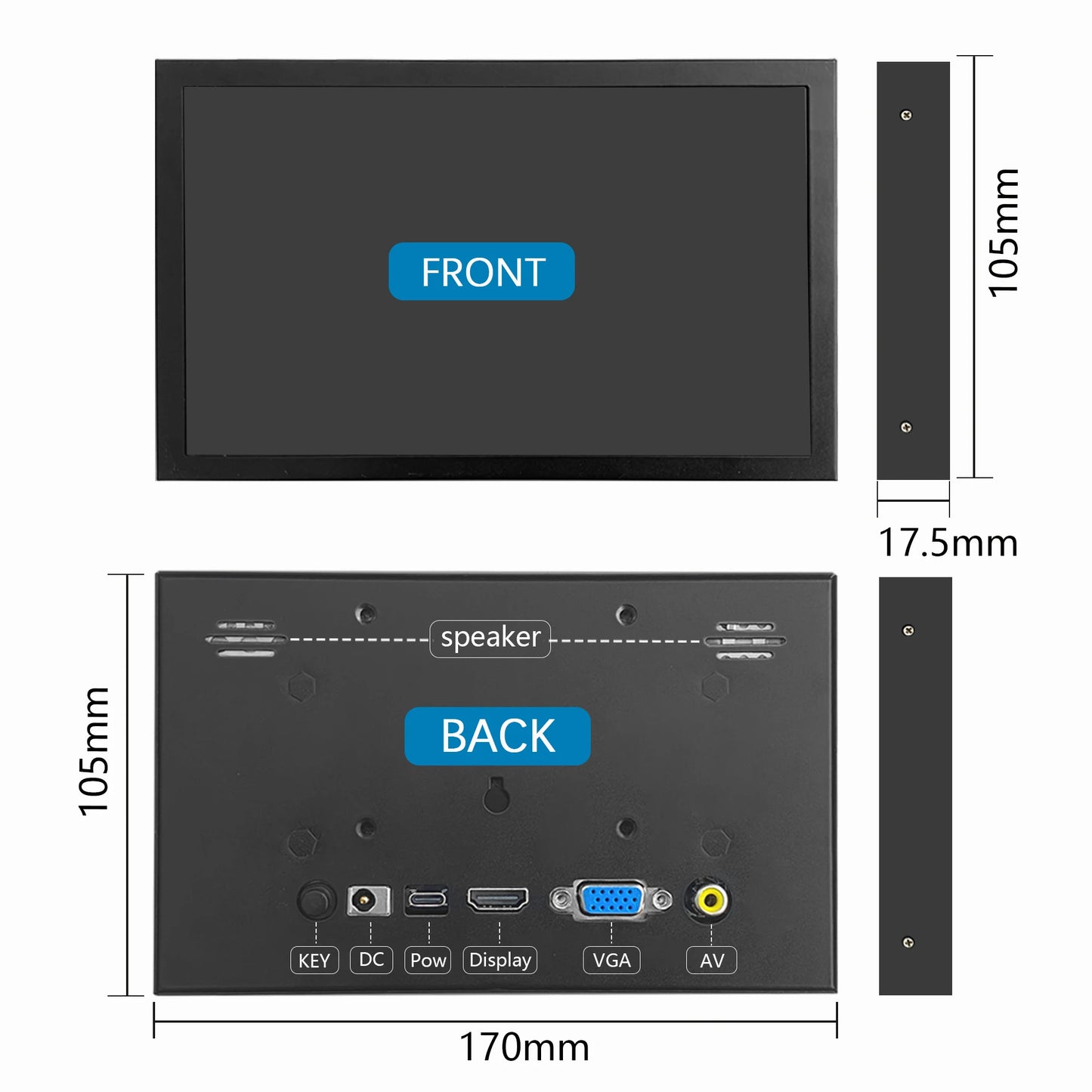 Raspberry Pi 7 pollici NONTouch Schermo IPS 1024x600 HD LCD Display HDMI per RPI 4B 3B + 3B PC Schermo secondario Monitor portatile