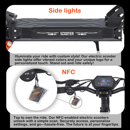 Scooter Elettrico Fuoristrada Con Sedile 1200W 48V 21Ah Batteria NFC Autonomia 40-60 Km