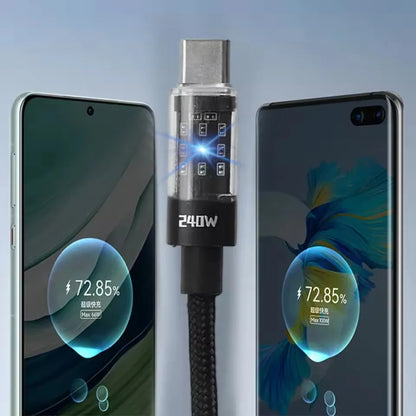 Cavo USB C in Nylon per Ricarica Rapida e Trasferimento Dati con LED Integrato e Durevole