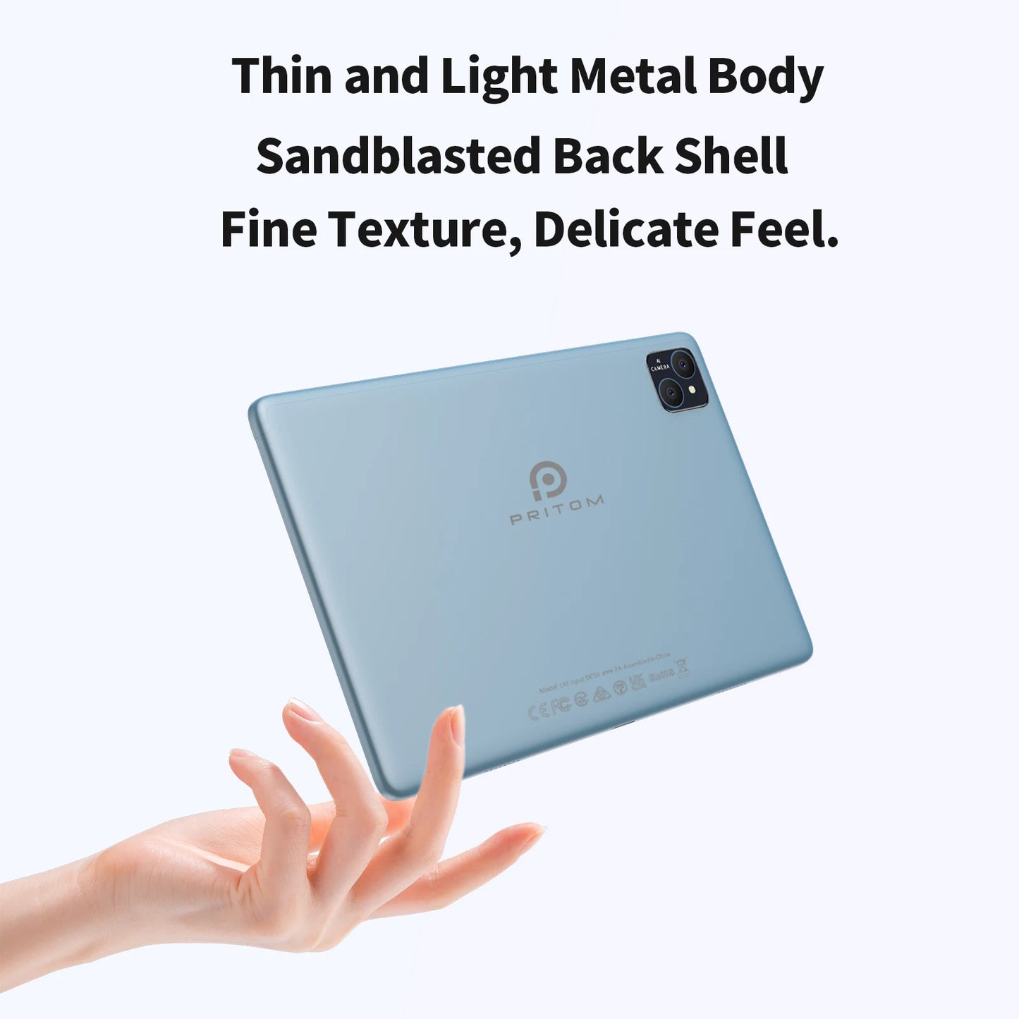 Pritom Tab11 Tablet Android 14 Da 10 Pollici Con 8 GB RAM E 128 GB ROM Octa Core WiFi 5G Tastiera E Custodia