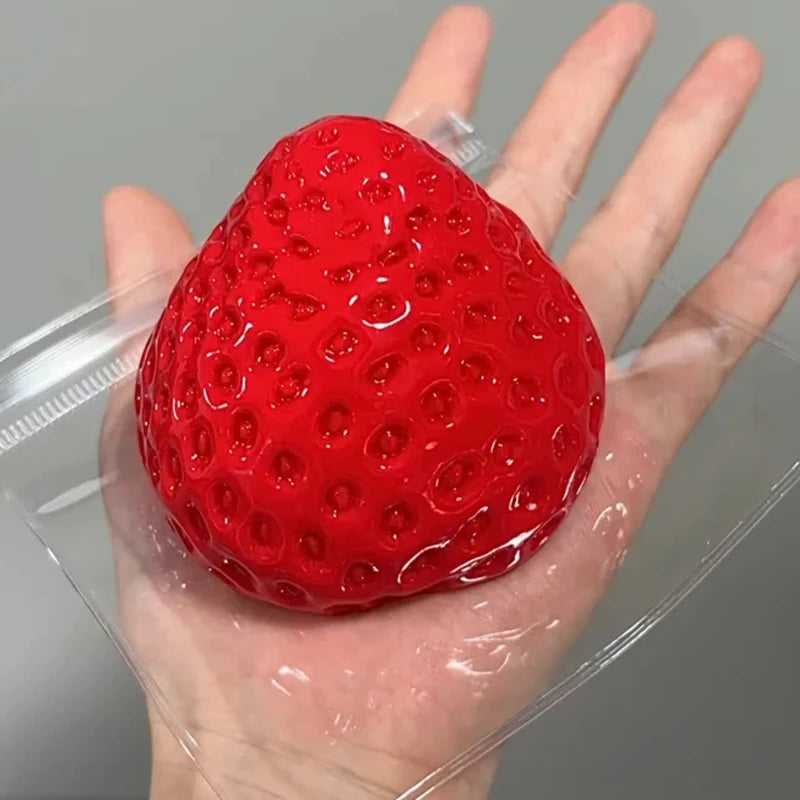 Giocattolo Squishy Fidget Taba alla fragola - Giocattolo antistress a rimbalzo lento per bambini, adulti, bomboniere per ufficio e bomboniere - Regalo da spremere