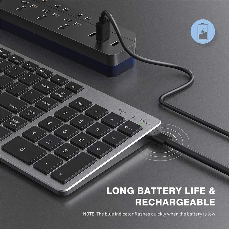 Set tastiera e Mouse Bluetooth Wireless Ultra sottile compatibile per Mac OS/iOS/iPad OS tastiera ricaricabile per MacBook