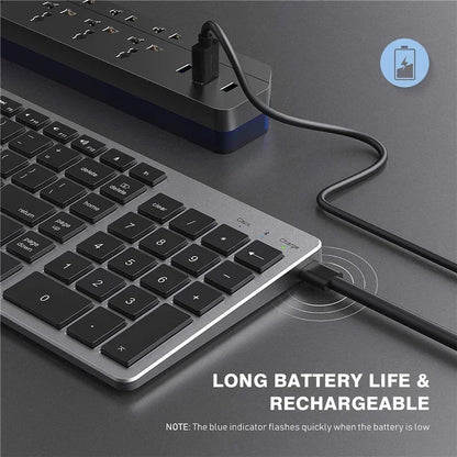 Set tastiera e Mouse Bluetooth Wireless Ultra sottile compatibile per Mac OS/iOS/iPad OS tastiera ricaricabile per MacBook