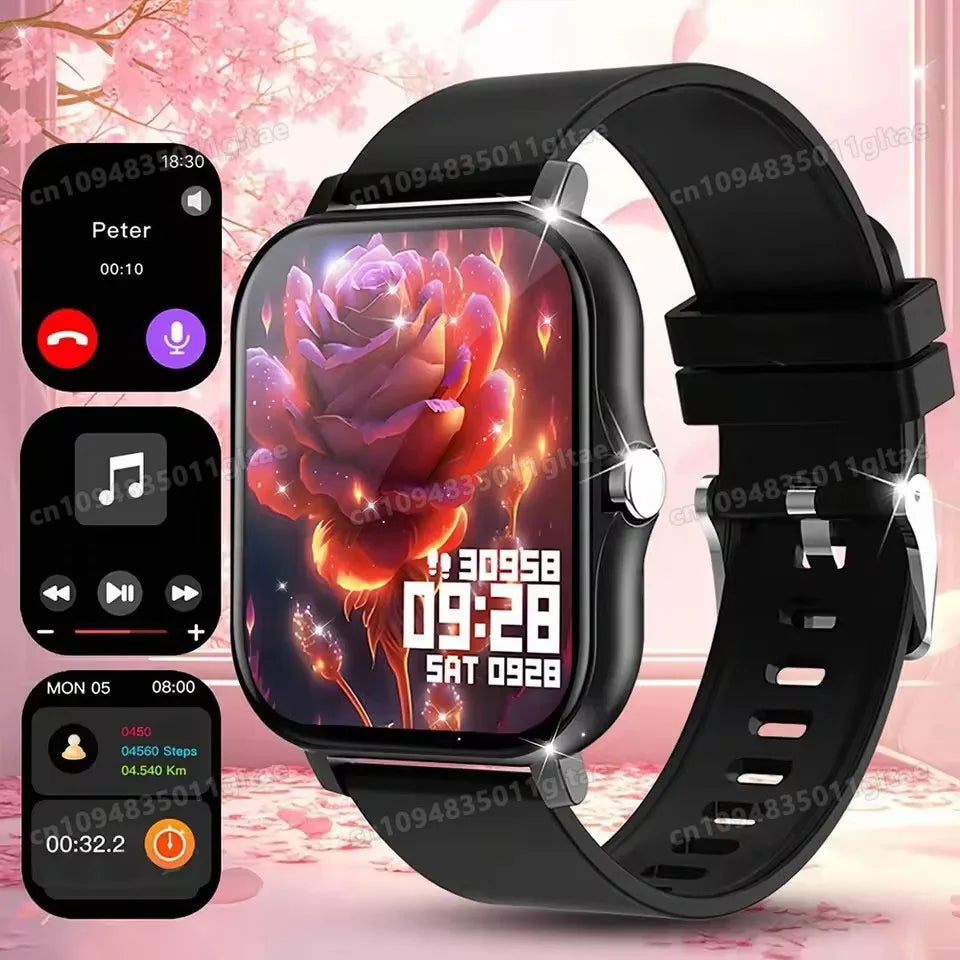 Nuovo Smartwatch con Chiamata BT, Monitoraggio Salute e Sonno, Schermo HD da 1.80'', Orologio Intelligente per Bambini, Impermeabile, Braccialetto Sportivo alla Moda per Donne e Uomini