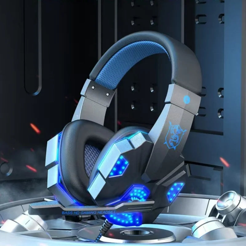 Cuffie da Gaming RGB HOMEFISH SY830MV con Microfono, Cuffie Cablate Over-Ear Leggere per PC, PS5, Xbox, Switch
