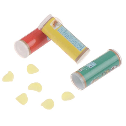 Set Tre Pezzi Patatine In Bottiglia Miniatura Scala Uno Dodici Per Casa Delle Bambole Cibo Giocattolo