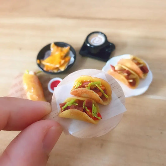 1/12 Bilancia Casa Delle Bambole In Miniatura tacos Cottura burrito per Blyth OB11 BJD Casa di Bambola Cucina Gioca Giocattoli Accessori