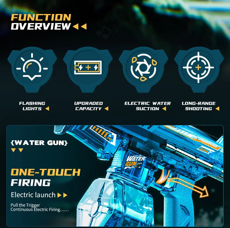 Pistola Ad Acqua Elettrica MK9 Con Luce A Induzione Giocattolo Estivo Per Bambini