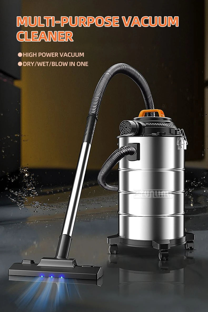 Aspirapolvere industriale 30L Aspiradora commerciale di grande capacità 1800W Spazzatrice aspirapolvere umido e secco ad alta potenza
