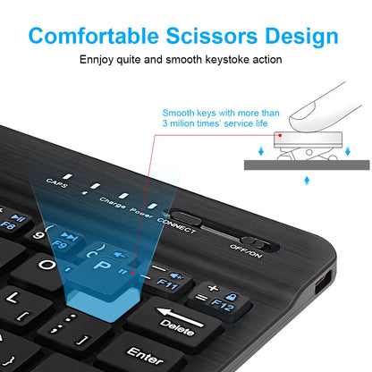 Tastiera Wireless Mini Bluetooth Per Laptop Tablet Smartphone Ricaricabile Compatibile Android iOS Windows