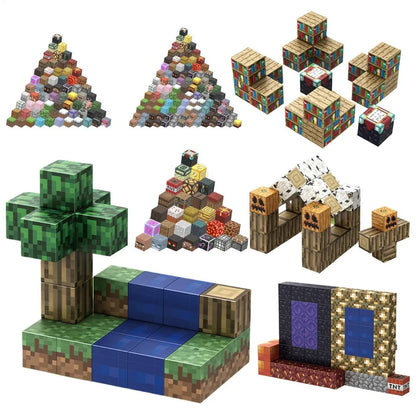 Vendita calda disponibile 300+ stili Minecrafte blocchi magnetici mattoni da costruzione MC bambini fai da te 2x2CM blocchi magnetici a 6 facce minifigure