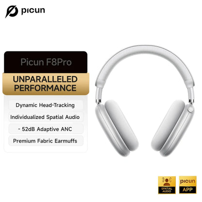 Picun F8 Pro Cuffie Bluetooth Wireless Cancellazione Attiva del Rumore Audio Spaziale 3D e Latenza Bassa
