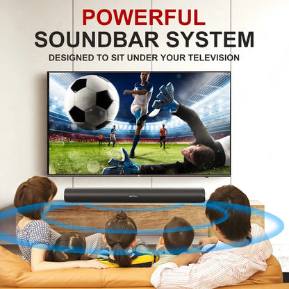 Sistema Soundbar Potente da 60W con Audio Stereo 3D, Modalità di Ingresso BT AUX OPT HDMI USB per TV, PC, Proiettore, Smartphone, Tablet