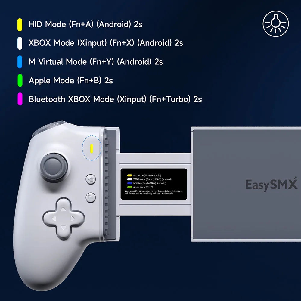 EasySMX M15 Gamepad per Telefono Cellulare Tipo C Controller Meccanico Hall per Android iPhone 15/16 Cloud Gaming Xbox Game Pass