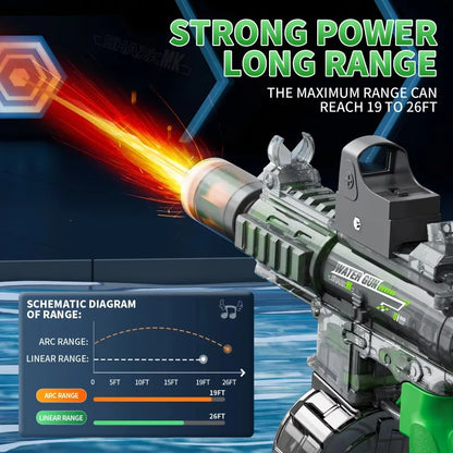 Pistola Ad Acqua Elettrica M416 Con LED Per Simulazione Fuoco Grande Capacità Giocattolo Estivo Per Bambini