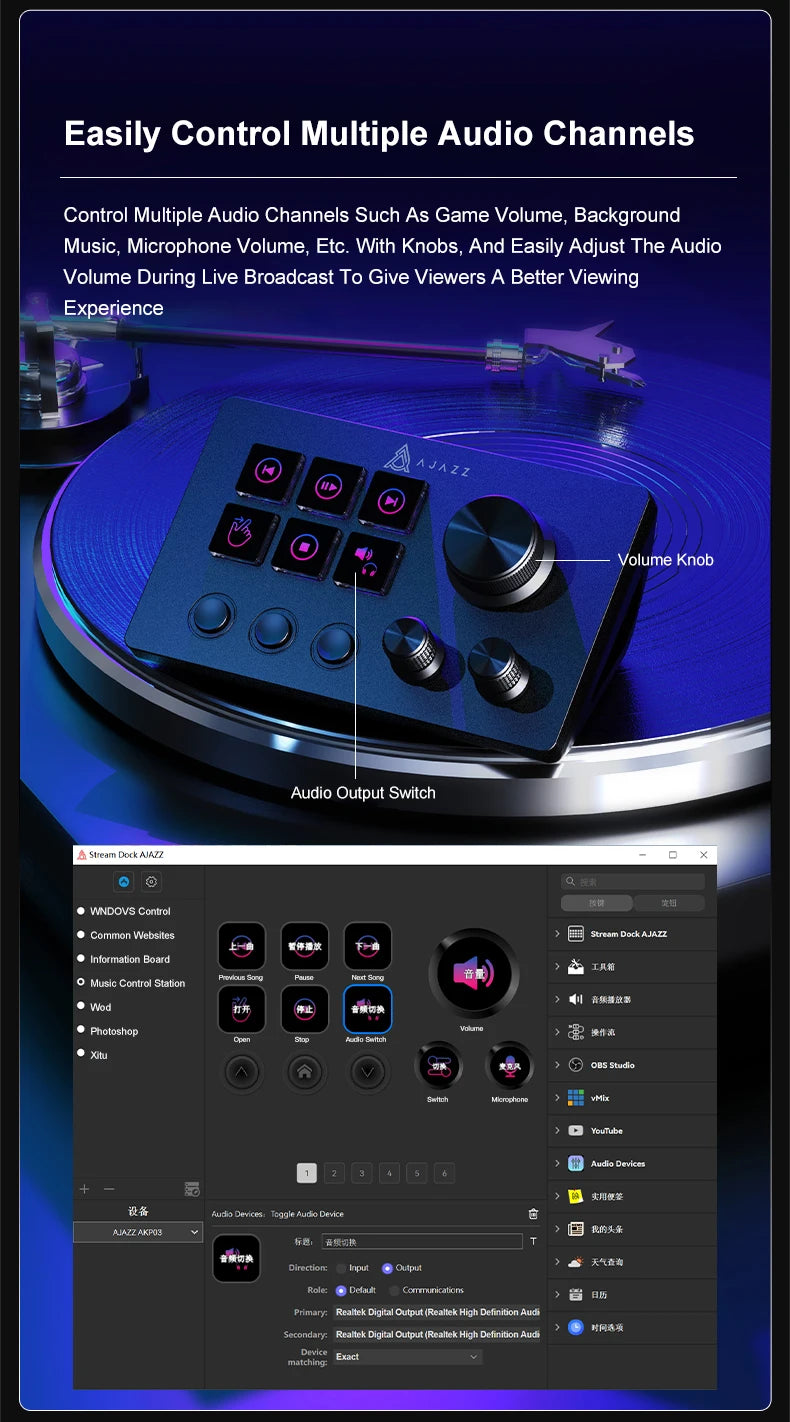 Pannello Di Controllo Desktop Programmabile Con Pulsanti Macro Personalizzabili Mini Tastiera Per Scenari Multipli