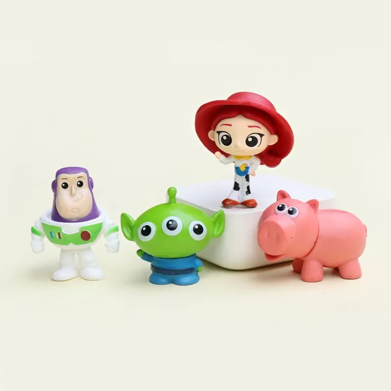 Toy Story 4 Woody Buzz Lightyear Versione Q Action Figure Mini Bambole Giocattoli per Bambini Modellini Regalo di Compleanno per Bambini