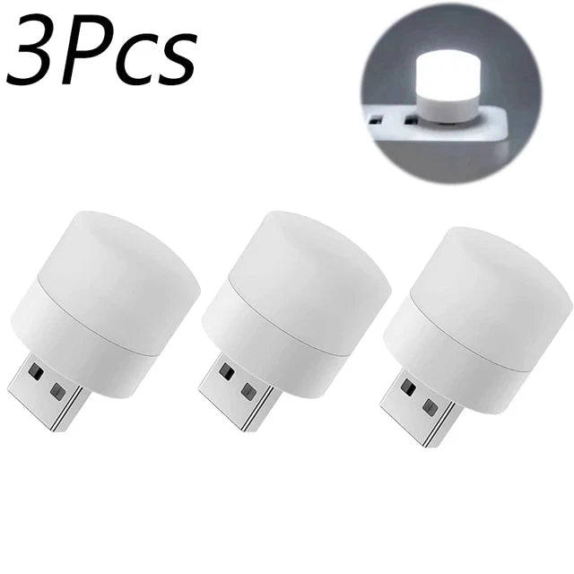 Luce Notturna Usb Mini Led Rotonda Per Lettura Protezione Degli Occhi Lampada Da Lettura Portatile