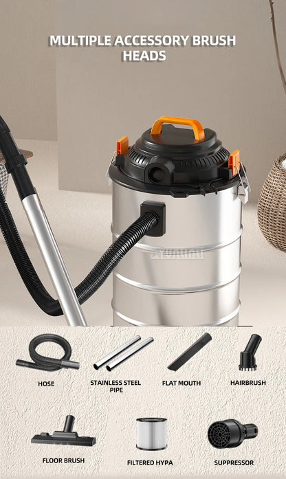 Aspirapolvere industriale 30L Aspiradora commerciale di grande capacità 1800W Spazzatrice aspirapolvere umido e secco ad alta potenza