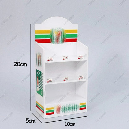 Negozio in miniatura mobili frigorifero congelatore scaffale bevanda fresca articoli alimentari giocattolo Mini artigianato casa delle bambole simulazione Scenario Display