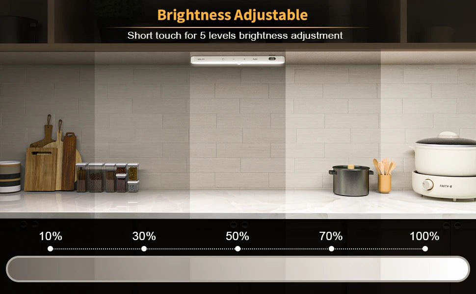 Lampada Da Armadio Con Sensore Di Movimento E Batteria Ricaricabile Barra Luminosa Touch Da 60 Led Per Luce Notturna