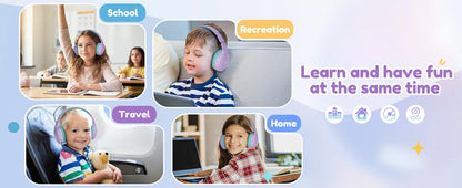 Cuffie Bluetooth 6.0 Per Bambini, Volume Limite 85/94 dB, Leggere, Wireless Over Ear Con Microfono Integrato